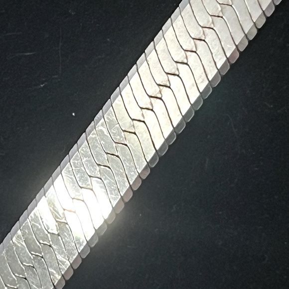 Diamond cut herringbone sterling silver necklace chain mens ladies statement QVC - Picture 2 of 3